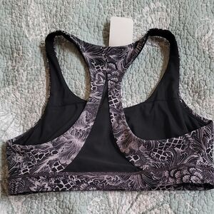Lululemon Athletica Black and Gray Patterned Sports Bra